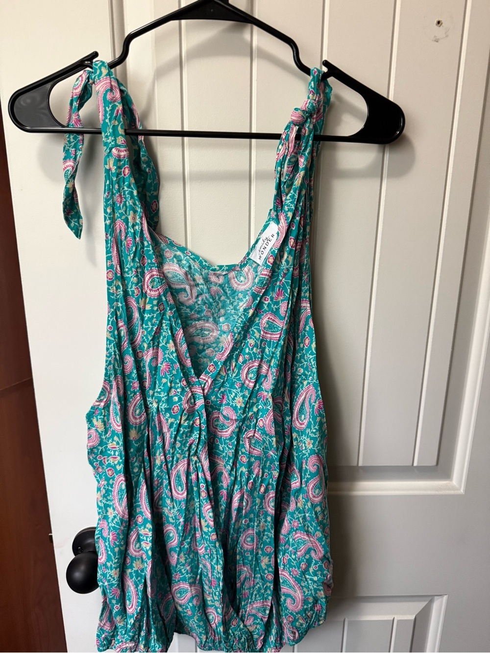Emily Wonder Turquoise Paisley Tie-Strap Tank